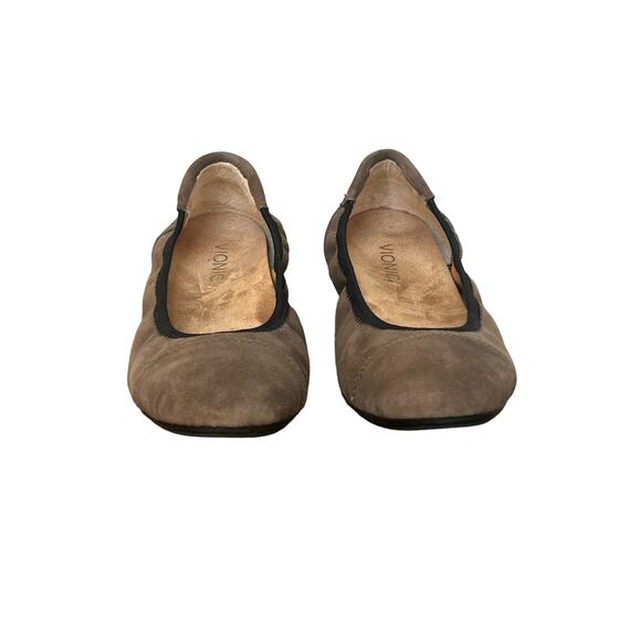Vionic Womens Size 7 Prim Natalia Suede Flats Dark Taupe Brown Slip On - Picture 2 of 11
